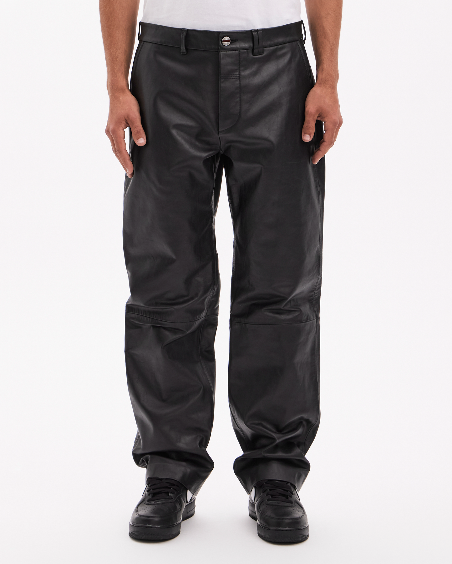 Straight Leather Pant - Black