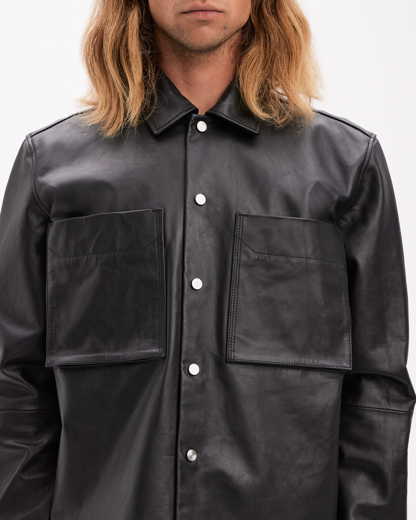 Leather Overshirt - Black