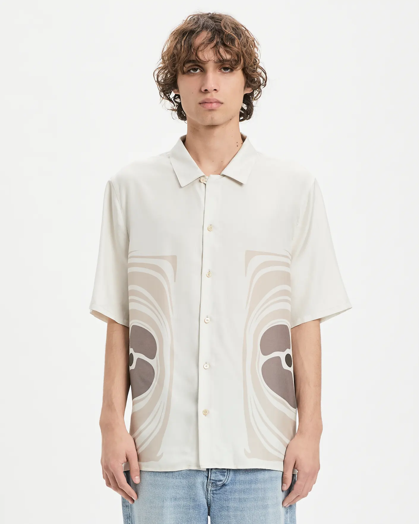 Montague Silk Short Sleeve - Silver Taupe