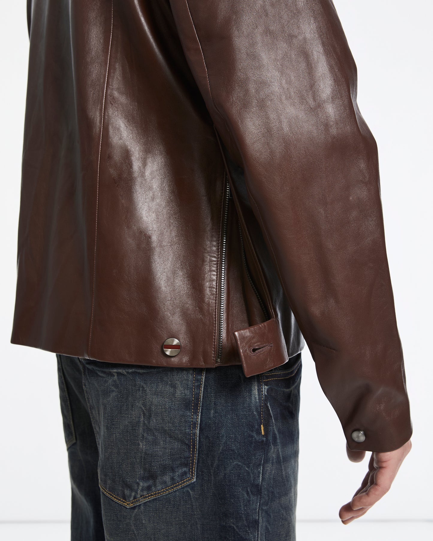 Alessio Leather Jacket - French Roast