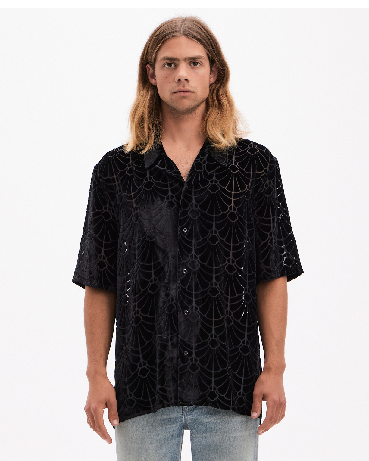 Maqueda Short Sleeve Button Up - Shell Burnout