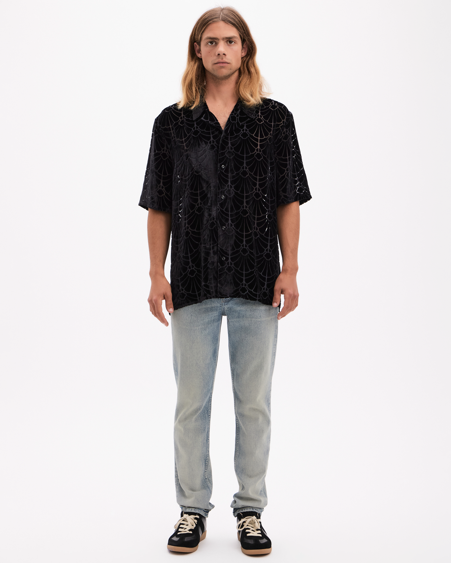 Maqueda Short Sleeve Button Up - Shell Burnout