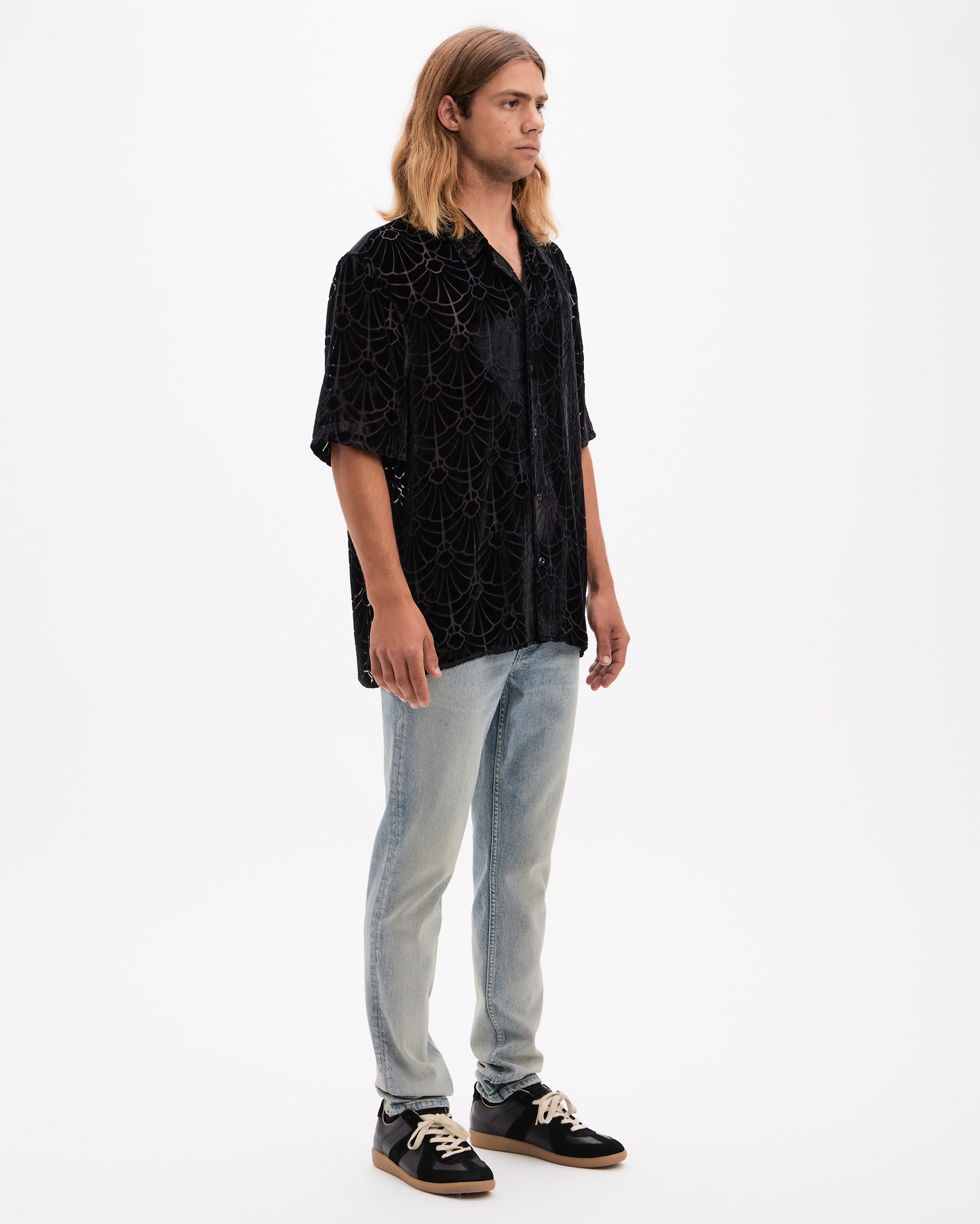 Maqueda Short Sleeve Button Up - Shell Burnout