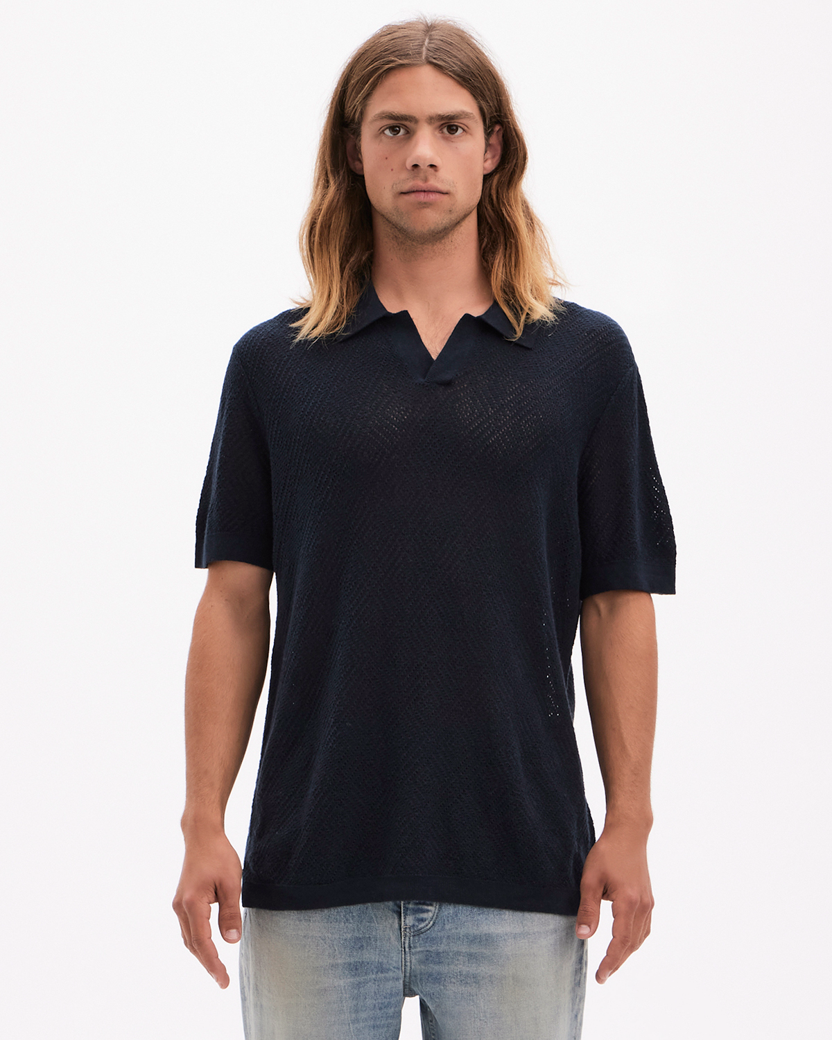 Cloudio Sweater Polo - Navy Geo