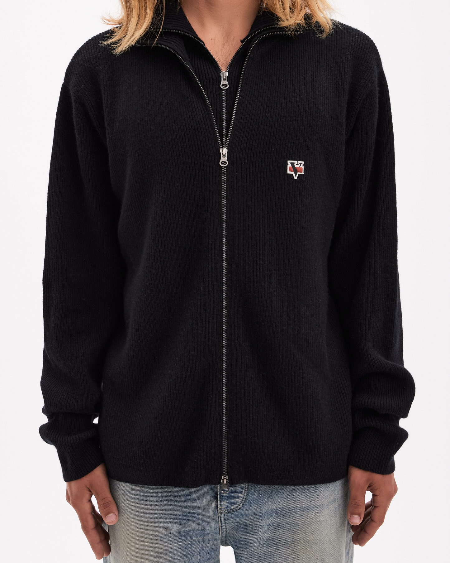 Pisoni Double Zip Sweater - Black