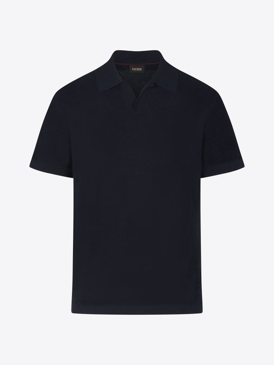 Cloudio Sweater Polo - Navy Geo