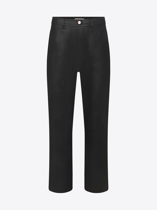 Straight Leather Pant - Black